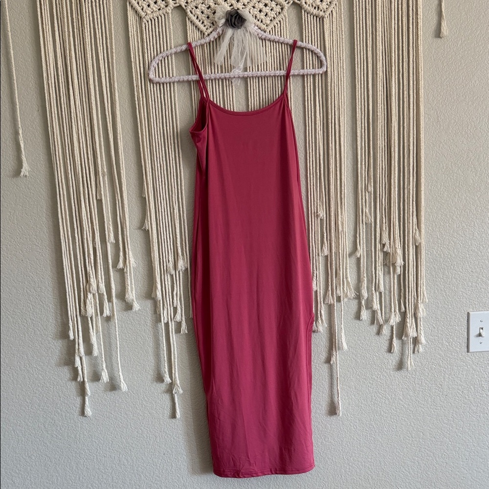 Midi dress with slit